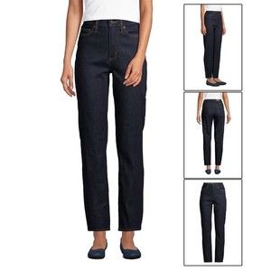 Size 10 Lands End Straight Ankle Deep Indigo Jeans